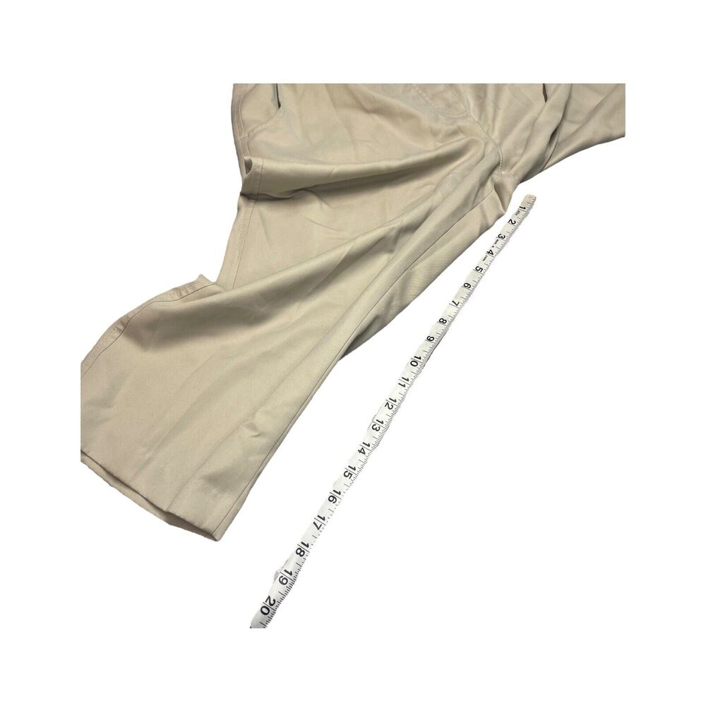 Alia Cropped Pants Women's 14 Beige Elastic Waist High-Rise Straight Leg Pull-On - Picture 4 of 7